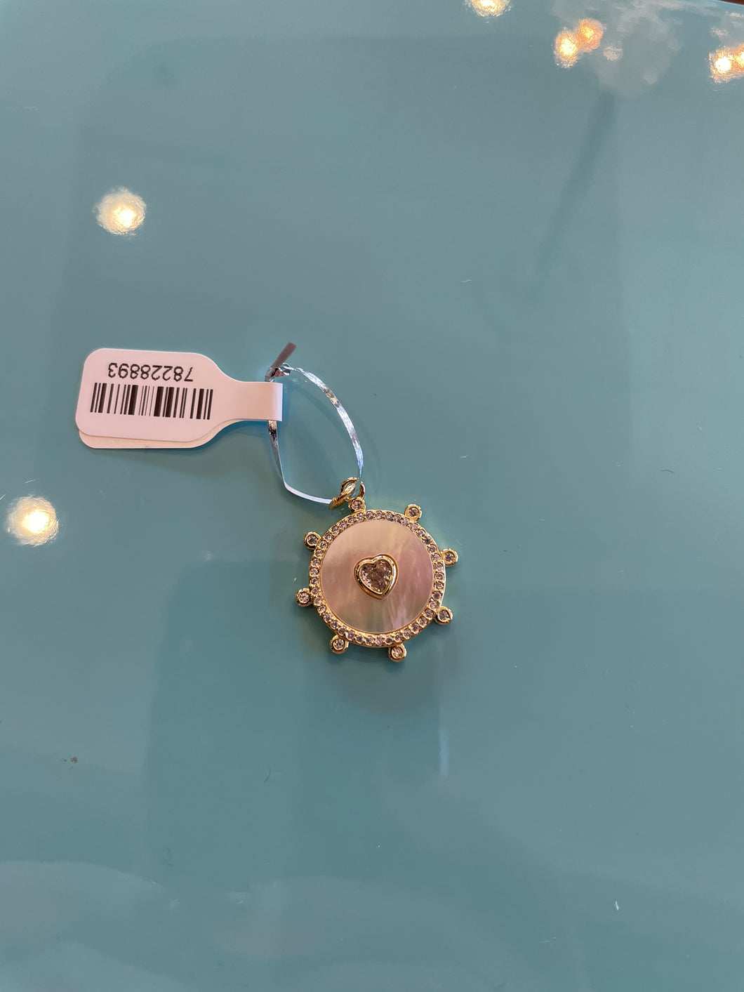 Round Heart MOP Charm