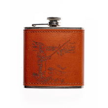 Load image into Gallery viewer, Fishing Leather Hip Flask
