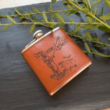 Load image into Gallery viewer, Fishing Leather Hip Flask
