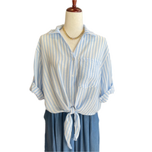 Load image into Gallery viewer, Stripe Crepon Blouse
