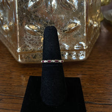 Load image into Gallery viewer, 14K Yellow Gold Emerald Cut Ruby and Round Diamond
