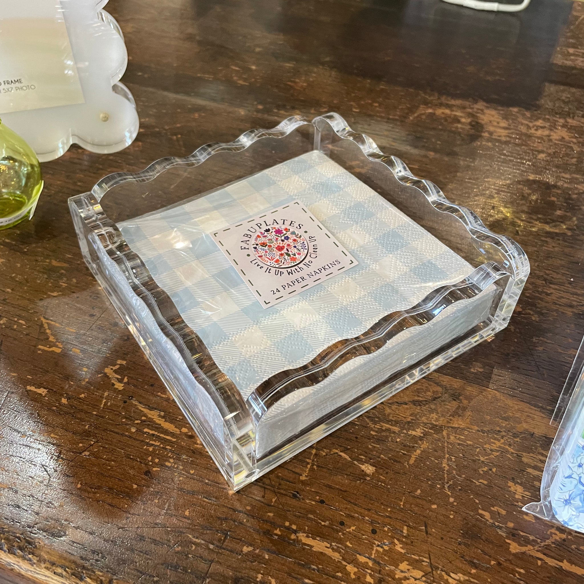 Lucite Wave Cocktail Napkin Tray