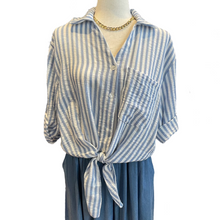 Load image into Gallery viewer, Stripe Crepon Blouse
