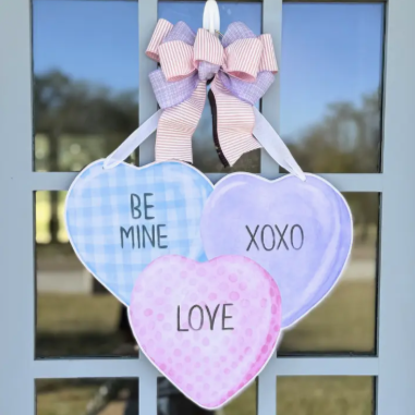 Conversation Hearts Trio Door Hanger