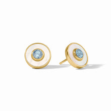 Load image into Gallery viewer, Chalcedony Blue Colette Circle Stud
