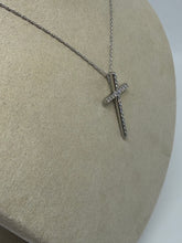 Load image into Gallery viewer, 14K White Gold 0.50 carat Diamond Cross Necklace
