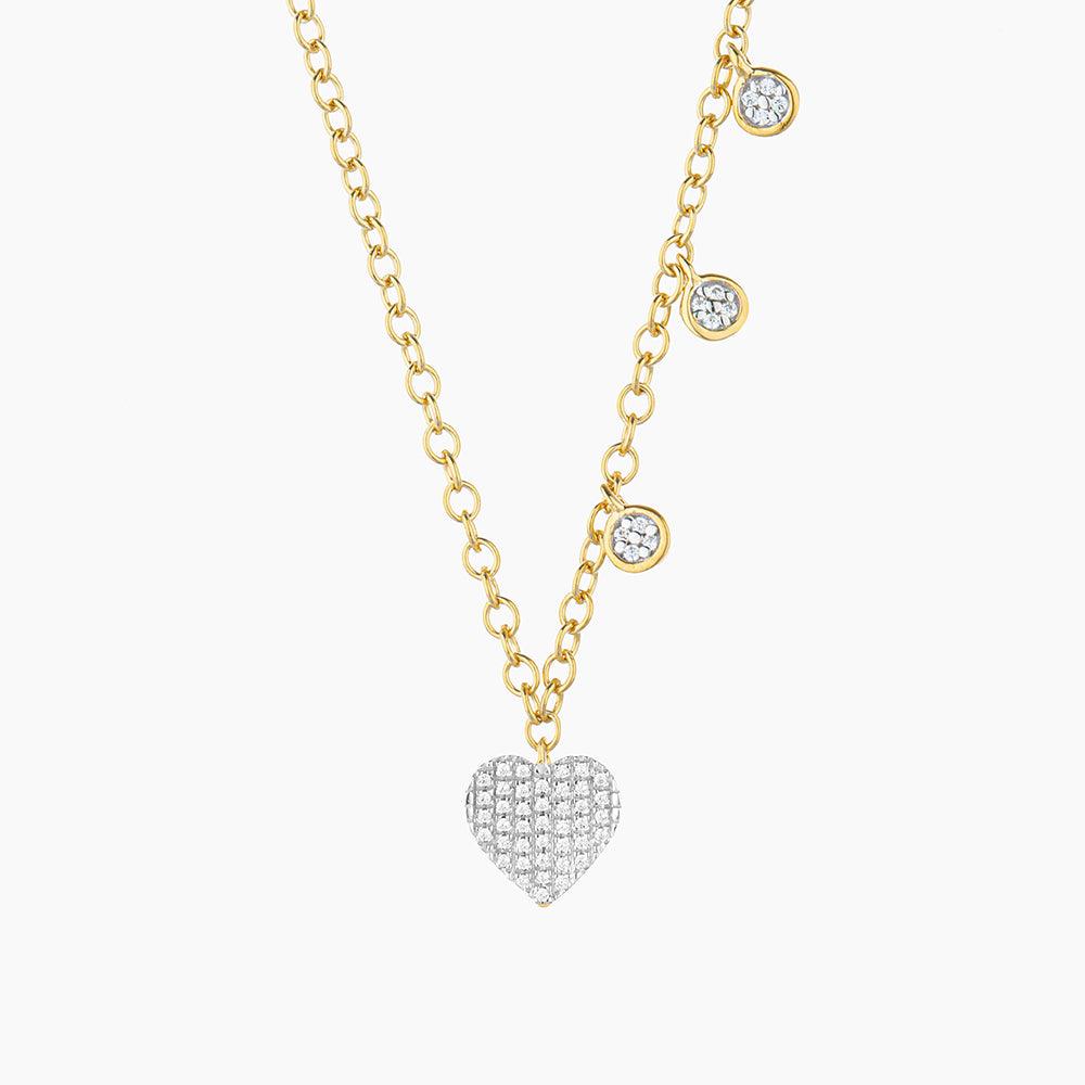 Pave Heart Diamond Pendant Necklace