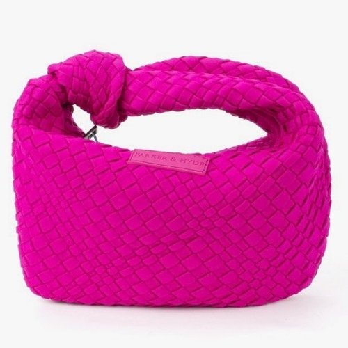 Berry Woven Knot Handbag