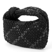 Load image into Gallery viewer, Black Metallic Woven Knot Handbag
