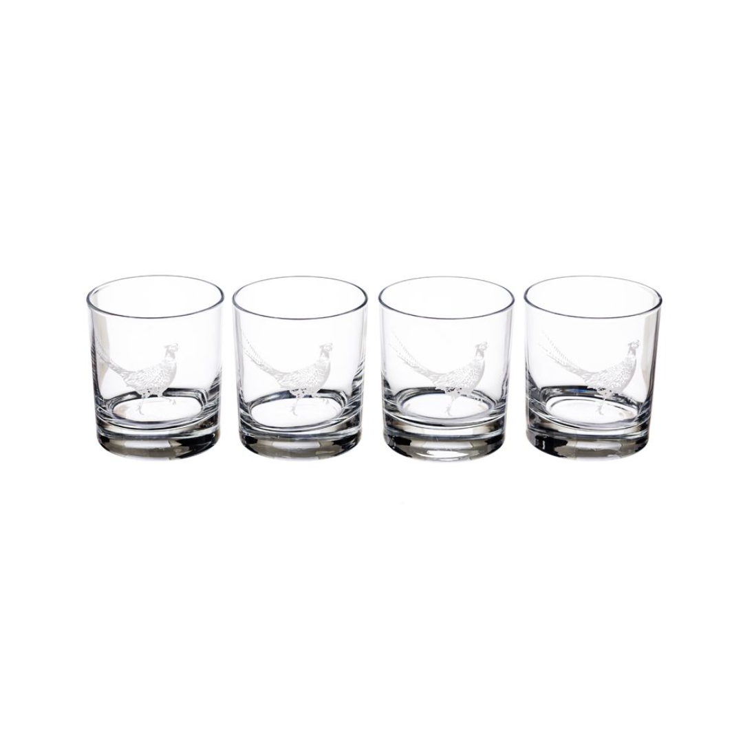 Pheasant Set of 4 Glass Tumblers – Cole and Co.