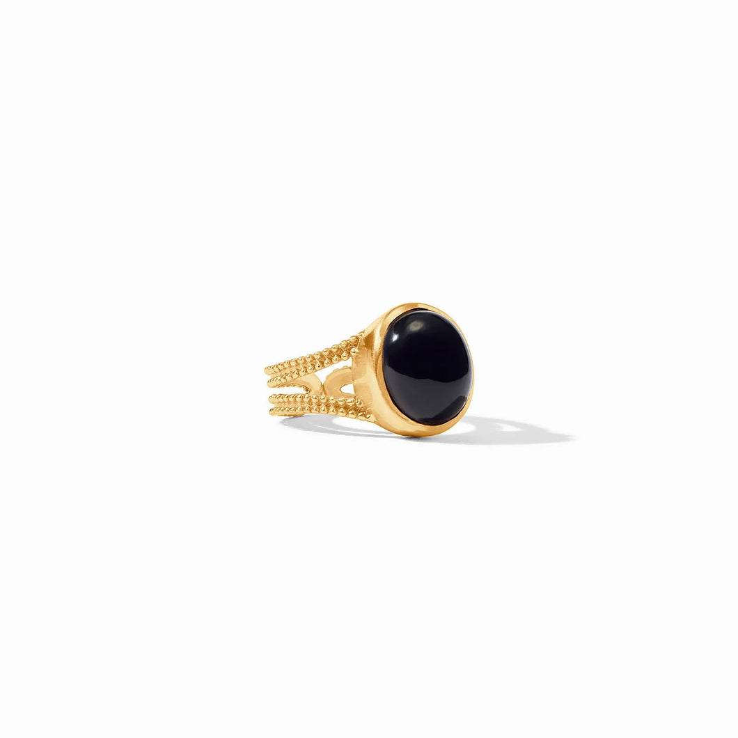 Cabochon Obsidian Black Statement Ring