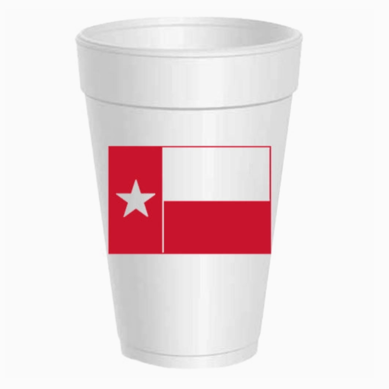 Texas Flag Foam Cups