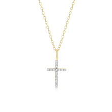 Load image into Gallery viewer, Cross Pendant Necklace in 14K Yellow Gold-Plated Sterling Silver
