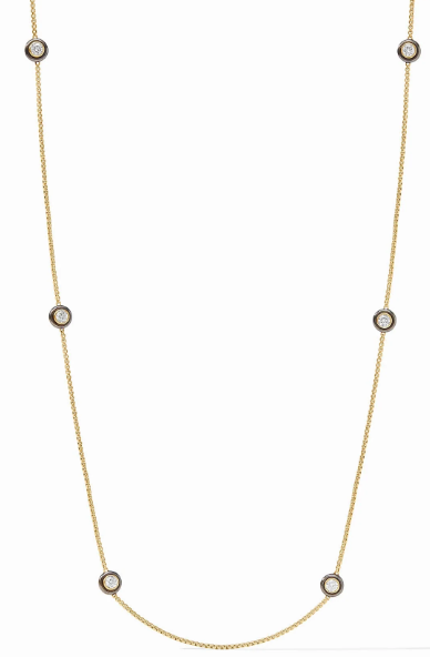 Tribeca Station Necklace Mixed Metal-CZ-OS