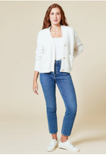 Load image into Gallery viewer, Almond Solid Marshmallow Crop Cardigan
