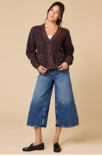 Load image into Gallery viewer, Espresso Leopard Solid Marshmallow Crop Cardigan
