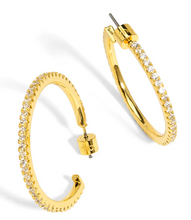 Load image into Gallery viewer, Medium Pave Hoop Earring
