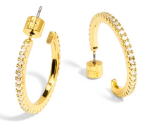 Load image into Gallery viewer, Small Pave Hoop Earring
