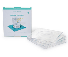 Load image into Gallery viewer, Set of 4 Clear Acrylic Cocktail Napkin Coasters
