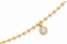 Load image into Gallery viewer, 14K Yellow Gold 0.33 cttw Beaded Chain Necklace With Diamond Droplets
