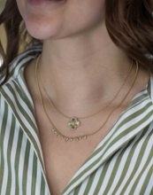 Load image into Gallery viewer, 14K Yellow Gold 0.24cts Petite Clover Diamond Medallion Necklace
