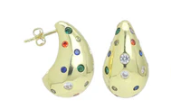 Load image into Gallery viewer, Clear CZ Tear Drop Shape Earrings
