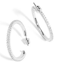 Load image into Gallery viewer, Medium Pave Hoop Earring
