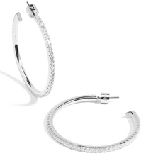 Load image into Gallery viewer, Large Pave Hoop Earring
