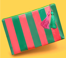 Load image into Gallery viewer, Travel Stripe Cosmetic Makeup Pouch Bag
