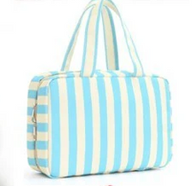 Load image into Gallery viewer, Striped Hanging Toiletry &amp; Makeup Organizer Bag
