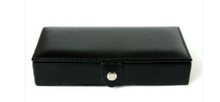 Load image into Gallery viewer, Black Leather Cufflinks Rings Storage Box
