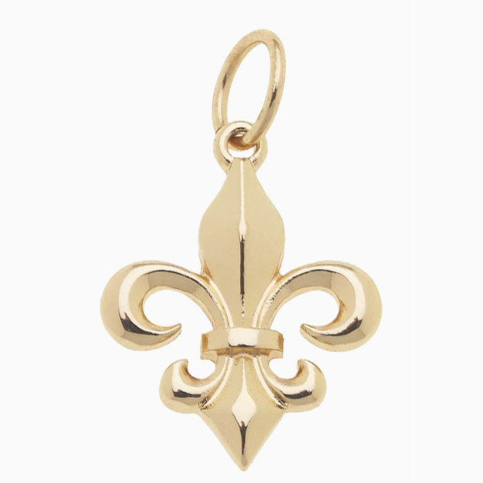 Fleur De Lis Charm in Shiny Gold