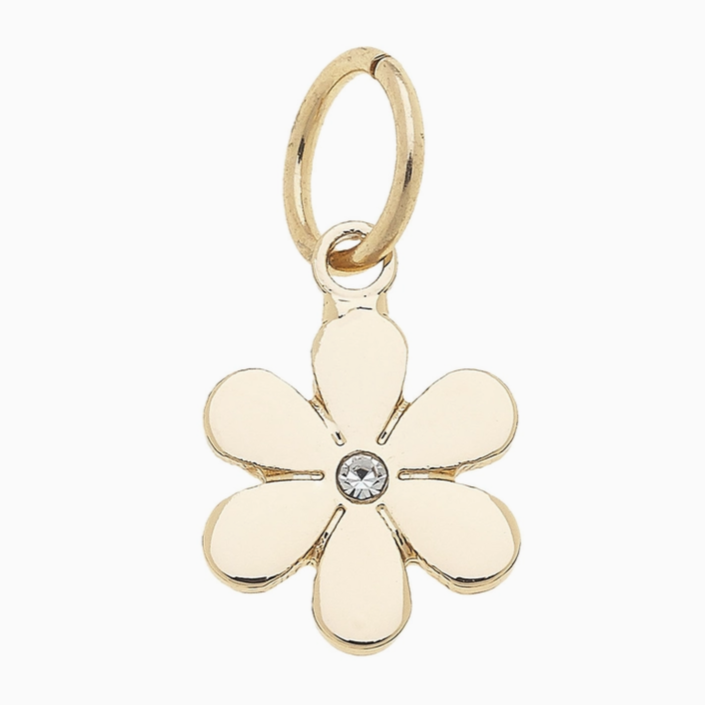 Tiny Flower Charm in Shiny Gold