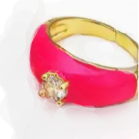 Load image into Gallery viewer, Enamel Round Diamond Adjustable Ring
