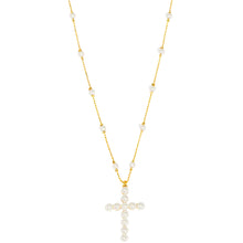 Load image into Gallery viewer, Pearl Cross Pendant Necklace
