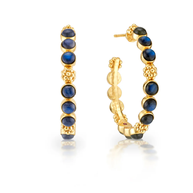 Berry Gem Medium Hoop Earrings