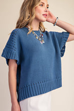 Load image into Gallery viewer, Short-Sleeve Crew-Neck Sweater
