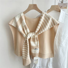 Load image into Gallery viewer, Striped Knit Shawl – Neck &amp; Shoulder Wrap
