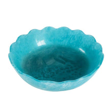 Load image into Gallery viewer, Blue Resin Scalloped Bowl
