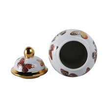Load image into Gallery viewer, Multicolor 8x5 in. Ceramic Glam Temple Jar with Butterflies
