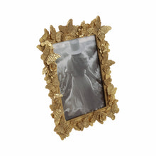 Load image into Gallery viewer, Photo Frame - Gold Polyresin Butterfly in Bloom  5x7 in.
