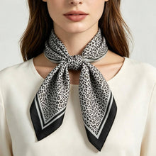 Load image into Gallery viewer, Leopard Silky Bandana Square Neck Scarf
