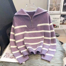 Load image into Gallery viewer, Women's Colorblock Striped Knit Sweater
