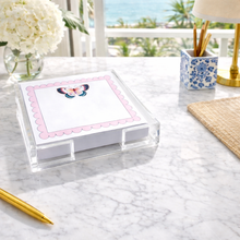 Load image into Gallery viewer, Acrylic Holder &amp; Notepad, Butterfly - 5x5 Inch

