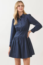 Load image into Gallery viewer, Navy Button Down Mini Dress
