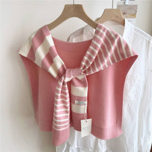 Load image into Gallery viewer, Striped Knit Shawl – Neck &amp; Shoulder Wrap
