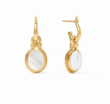 Saratoga Mother of Pearl Hoop & Charm Earring
