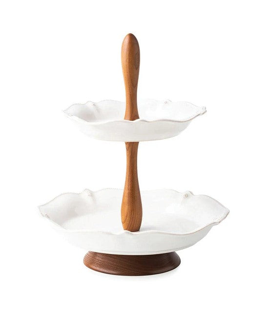 Berry & Thread Two Tiered Server - Whitewash