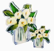 Load image into Gallery viewer, White Floral Acrylic Bloom Block Large
