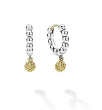 Load image into Gallery viewer, LAGOS Two-Tone Caviar Beaded Huggie Earrings
